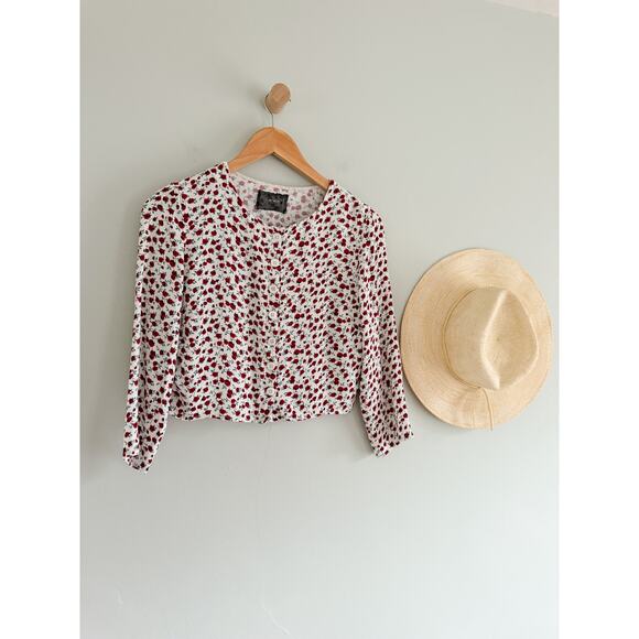 Reformation | Saskia Top Cardigan Blouse in Amber Rose | ***ESTIMATED*** Sz S - Picture 2 of 8